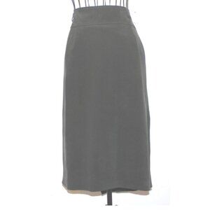 Sueded Silk Skirt Jones New York 16 W Size Large Dark Green Back Zip 90's